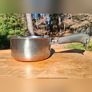 VTG 70's 1 Quart Revere Ware Stainless Steel & Copper Clad Pot -No Lid